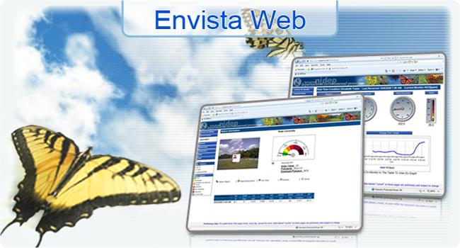 <h3>Envista Web</h3>Internet Web Site System from Envitech Europe, Prepared for National & Regional AQM Networks designed to allow you to publish your Envista ARM environmental data.